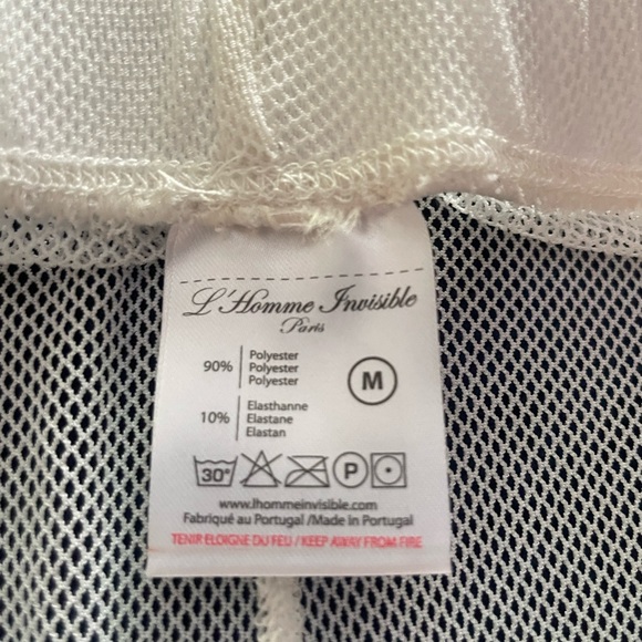 Men’s L’Homme Invisible Paris ‘Good Catch’ Mesh White Lounge Pants -Medium, NWT - Picture 8 of 8